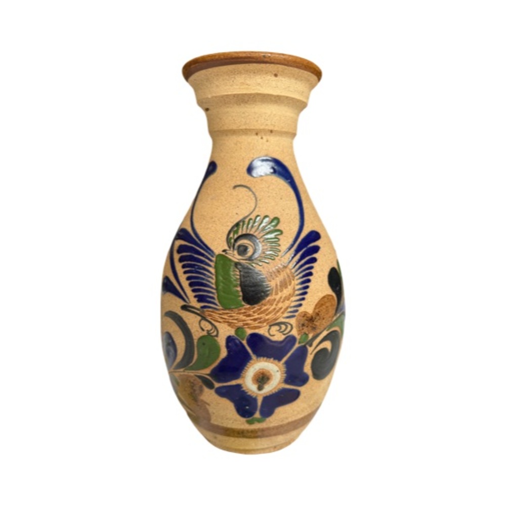 11” Tonala Vase - Vintage Mexican Pottery - Signed